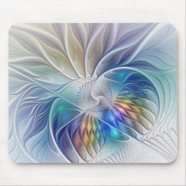 フローラファンタジー、カラフル抽象芸術フラクタル花 マウスパッド