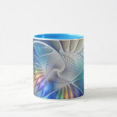 フローラファンタジー、カラフル抽象芸術フラクタル花 マグカップ (中央)