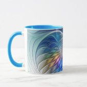 フローラファンタジー、カラフル抽象芸術フラクタル花 マグカップ (左)