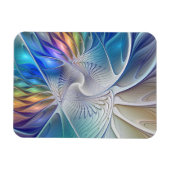 フローラファンタジー、カラフル抽象芸術フラクタル花 マグネット (横)