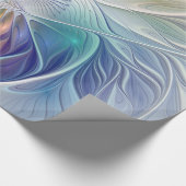 フローラファンタジー、カラフル抽象芸術フラクタル花 ラッピングペーパー (角)