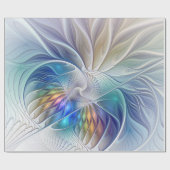 フローラファンタジー、カラフル抽象芸術フラクタル花 ラッピングペーパー (フラット)