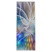 フローラファンタジー、カラフル抽象芸術フラクタル花 ワインギフトバッグ (裏面)