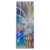 フローラファンタジー、カラフル抽象芸術フラクタル花 ワインギフトバッグ (正面)