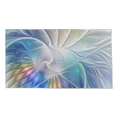 フローラファンタジー、カラフル抽象芸術フラクタル花 枕カバー (裏面)