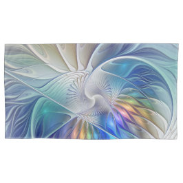 フローラファンタジー、カラフル抽象芸術フラクタル花 枕カバー