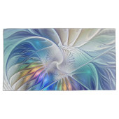 フローラファンタジー、カラフル抽象芸術フラクタル花 枕カバー (正面右)