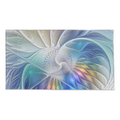 フローラファンタジー、カラフル抽象芸術フラクタル花 枕カバー (裏面-左)