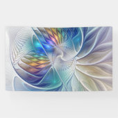 フローラファンタジー、カラフル抽象芸術フラクタル花 横断幕 (横)