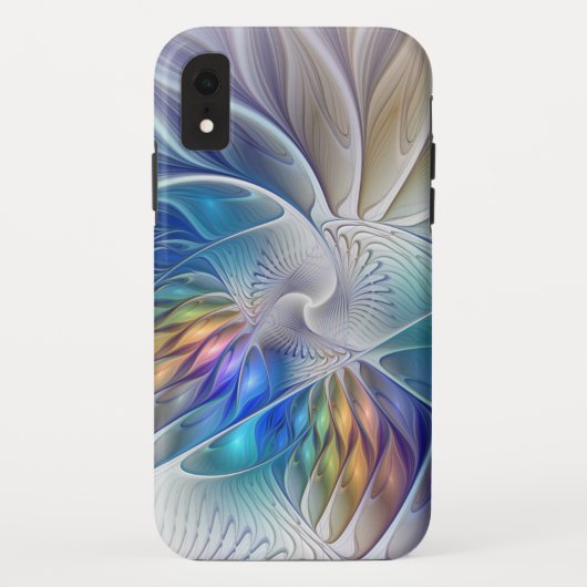 フローラファンタジー、カラフル抽象芸術フラクタル花 Case-Mate iPhoneケース (裏面)
