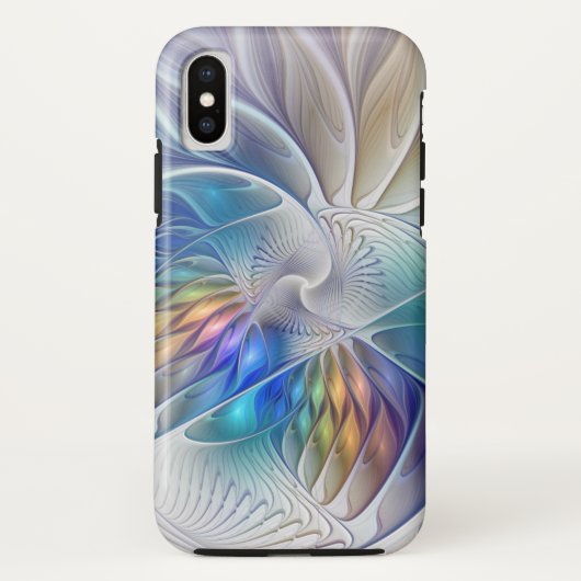 フローラファンタジー、カラフル抽象芸術フラクタル花 Case-Mate iPhoneケース (裏面)