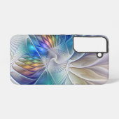フローラファンタジー、カラフル抽象芸術フラクタル花 SAMSUNG GALAXYケース (裏面横)