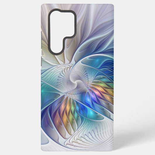 フローラファンタジー、カラフル抽象芸術フラクタル花 SAMSUNG GALAXYケース (裏面)