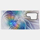 フローラファンタジー、カラフル抽象芸術フラクタル花 SAMSUNG GALAXYケース (裏面横)