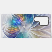 フローラファンタジー、カラフル抽象芸術フラクタル花 SAMSUNG GALAXYケース (裏面横)