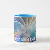 フローラファンタジー、抽象芸術フラクタル花マ最高のム マグカップ (中央)