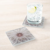 フローラファンタジー、抽象芸術モダンパステルフラワー ガラスコースター (アングル)