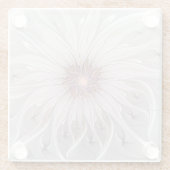 フローラファンタジー、抽象芸術モダンパステルフラワー ガラスコースター (裏面)