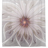 フローラファンタジー、抽象芸術モダンパステルフラワー シャワーカーテン (正面)