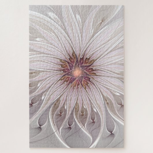 フローラファンタジー、抽象芸術モダンパステルフラワー ジグソーパズル (縦)