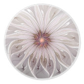 フローラファンタジー、抽象芸術モダンパステルフラワー セラミックノブ (正面)