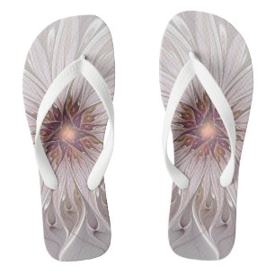 フローラファンタジー、抽象芸術モダンパステルフラワー ビーチサンダル