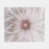 フローラファンタジー、抽象芸術モダンパステルフラワー フリースブランケット (正面(横))