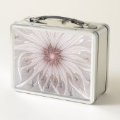 フローラファンタジー、抽象芸術モダンパステルフラワー メタルランチボックス (裏面)