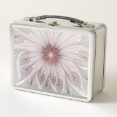 フローラファンタジー、抽象芸術モダンパステルフラワー メタルランチボックス (正面)