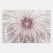 フローラファンタジー、抽象芸術モダンパステルフラワー ラッピングペーパーシート (正面)