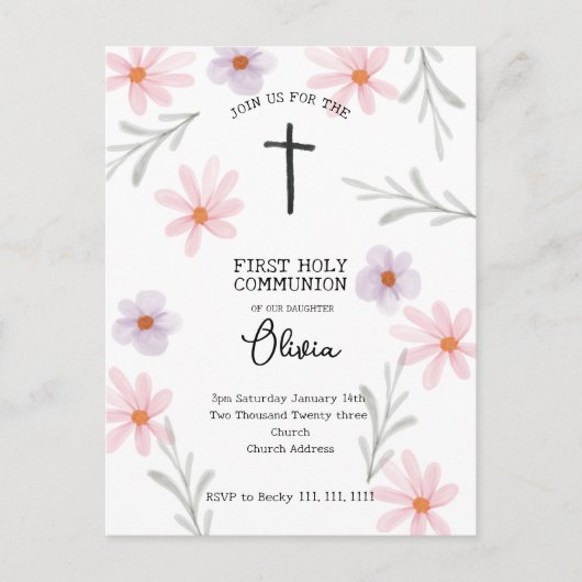 フローラファースト・コミュニオンガール ポストカード (正面)