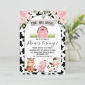 フローラファームと牛プリントとアーチ誕生日 招待状 (スタンド正面)