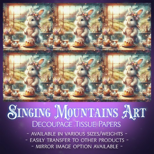 フローラファームハウスキッチンイースターバニーデクページ 薄葉紙