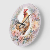 フローラファームハウスロースターウォールクロック ラージ壁時計 (傾斜)