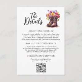 フローラファームブーツ素朴カントリーウェディング詳細 エンクロージャーカード