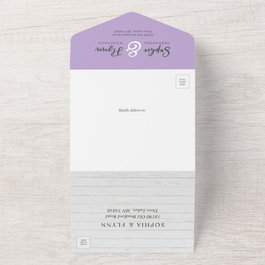 フローラファームブーツ素朴カントリーバ結婚ーン オールインワン招待状 (外側)