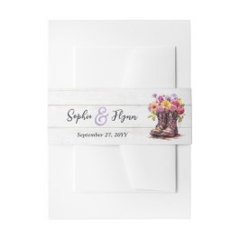 フローラファームブーツ素朴カントリーバ結婚ーン 招待状ベリーバンド