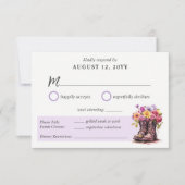 フローラファームブーツ素朴ディナーチョイス結婚ズ 出欠カード (正面)