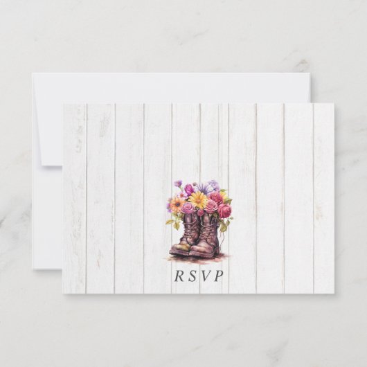 フローラファームブーツ素朴ディナーチョイス結婚ズ 出欠カード (裏面)