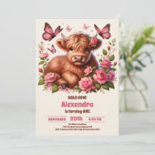 フローラファームホーリーカウハイランド1歳の誕生日 招待状 (スタンド正面)