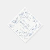 フローラフアイーブルーボウブライダルシャワー スタンダードカクテルナプキン (角)