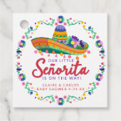 フローラフィエスタソンブレロベビーシャワーメッセージカード フェイバータグ (正面)