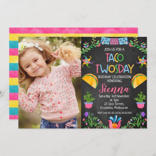 フローラフィエスタタコトゥオズデイメキシコ2歳 招待状 (正面/裏面)