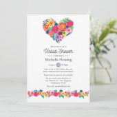 フローラフィエスタバーチャルベビーまたはブライダルシャワー 招待状 (スタンド正面)