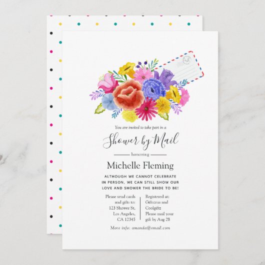 フローラフィエスタブライダルまたはベビーシャワーbyメール 招待状 (正面/裏面)