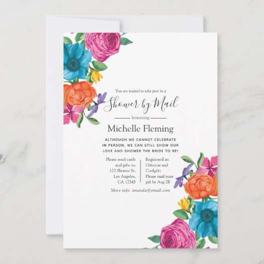 フローラフィエスタブライダルまたはベビーシャワーbyメール 招待状 (正面)