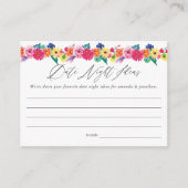 フローラフィエスタブライダルシャワーデイトナイトアイディア エンクロージャーカード (正面)
