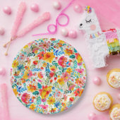 フローラフィエスタベビーシャワー ペーパープレート (パーティー)