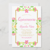 フローラフィエスタホワイト金ゴールドキンセアニェラ写真 招待状 (正面)