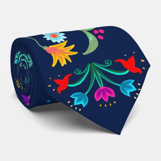 フローラフィエスタメキシコフォークアート ネクタイ (ロール)